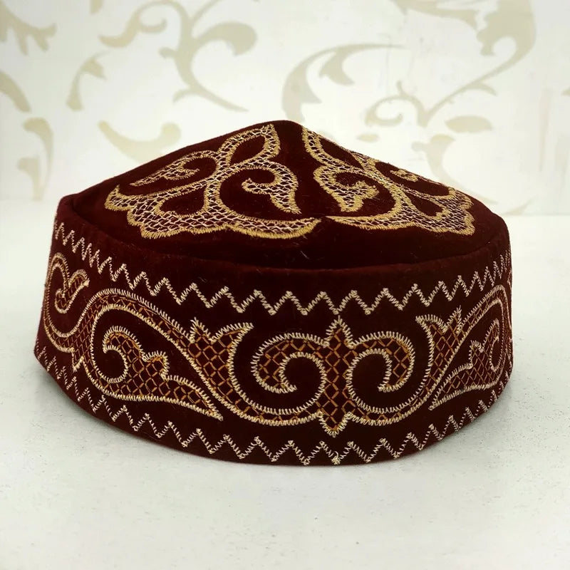 Freeshipping Muslim Caps For Men Colthing Lint Crochet Hat Turkey Kufi Islamic Kippah Hijab Jewish Turban Cotton Winter Warm