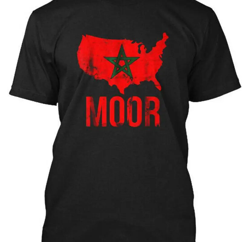 Moorish American America Amexem Moroccan Flag Moor T Shirt Made in USA S to 5XL