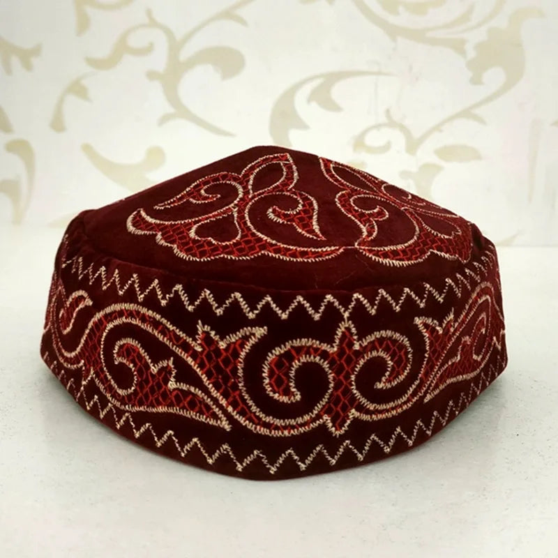Freeshipping Muslim Caps For Men Colthing Lint Crochet Hat Turkey Kufi Islamic Kippah Hijab Jewish Turban Cotton Winter Warm