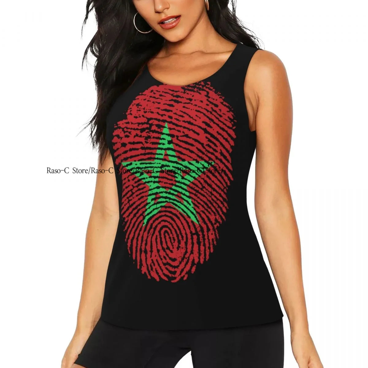 Women Casual Sport Yoga Vest Morocco Flag With Traditional Moorish Quick Dry Running T-shirt Workout Gym Sleeveles Tank Top