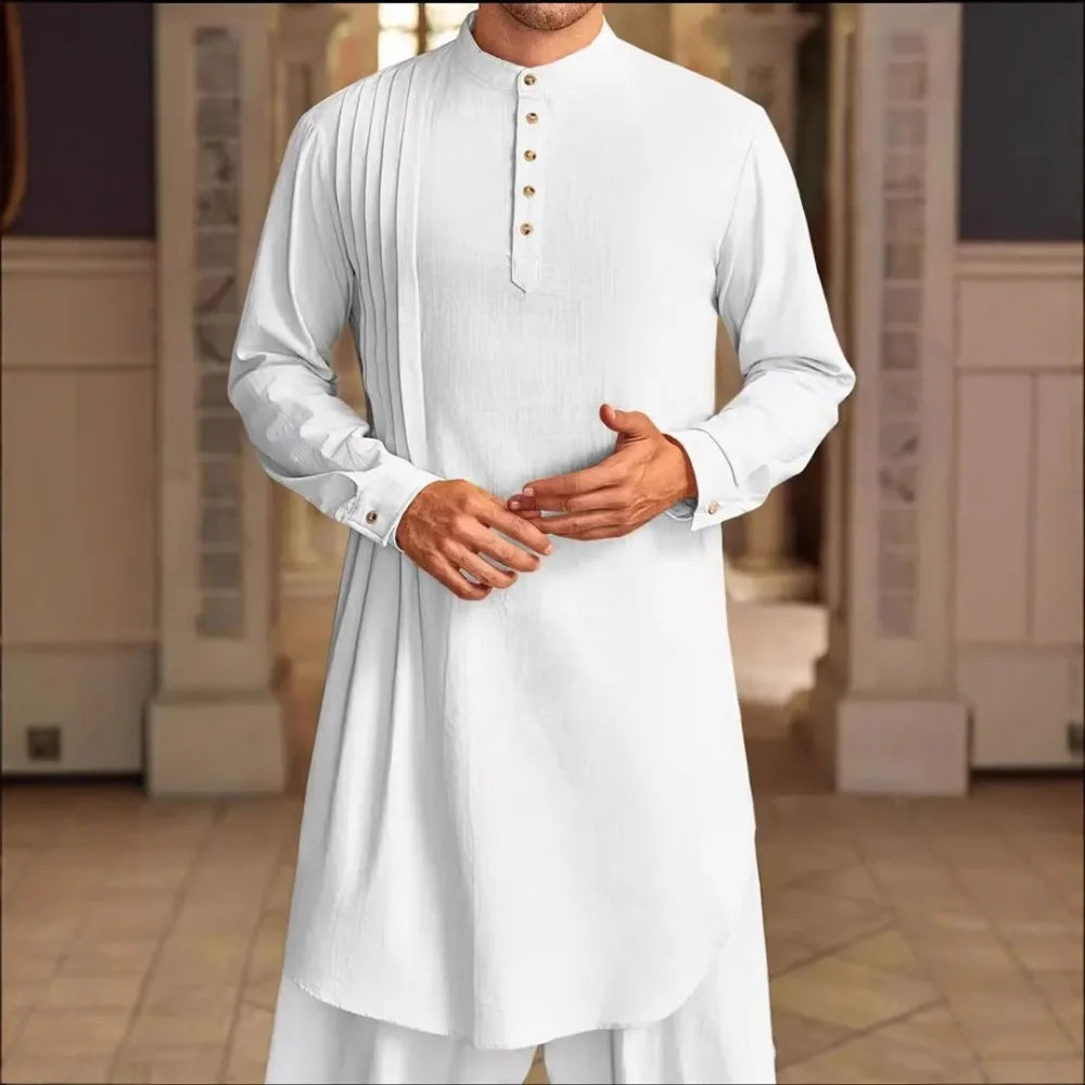 Muslim Middle Eastern Arab, Men's Button-Down Shirt, Muslim Robe for Dress Up and Cosplay