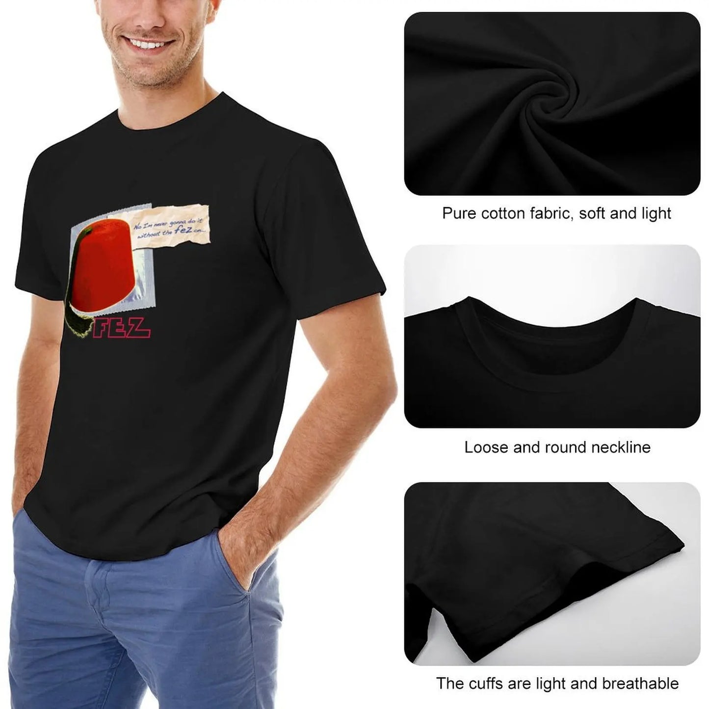 FEZ T-Shirt shirts graphic tee man t shirt graphic t shirt vintage mens t shirts pack