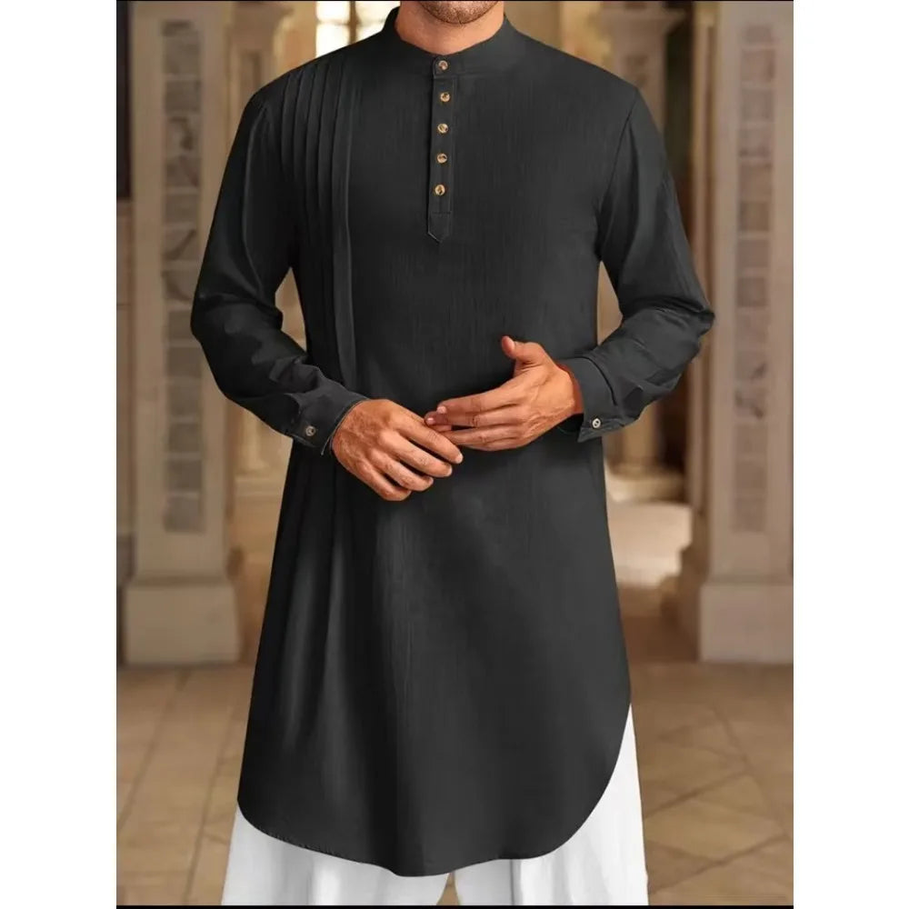 Muslim Middle Eastern Arab, Men's Button-Down Shirt, Muslim Robe for Dress Up and Cosplay