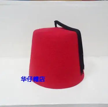 Turkish Hat Ottoman Felt Cap Men Fez 11CM Height Turkey Tradition Ethnic Black Vintage