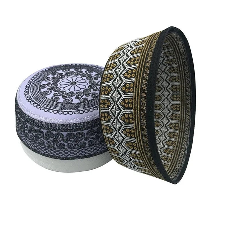 Islamic Men Clothing Kufi Muslim Man Hat Saudi Jewish Cap Free Shipping Kamis Homme Musulman Turkey Prayer Hats Arab Turban