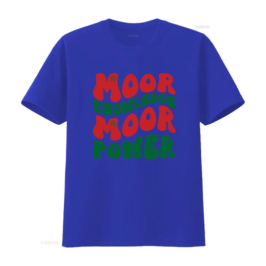 Moor Moorish American Moroccan Groovy Knowledge Power T Shirt vintage Washed Stretched graphic Versatile homme fashion Unisex