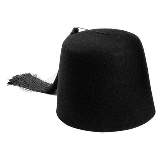 Turkish Shriner Fez Hat Felt, Arabian Moroccan Costume Tassels Turkey Tradition Ethnic Ottoman Felt Caps