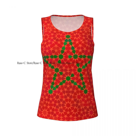 Women Casual Sport Yoga Vest Morocco Flag With Traditional Moorish Quick Dry Running T-shirt Workout Gym Sleeveles Tank Top